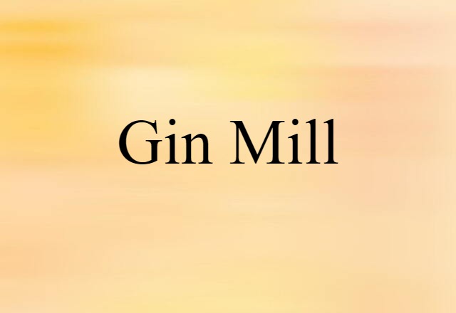 Gin Mill (noun) Definition, Meaning & Examples