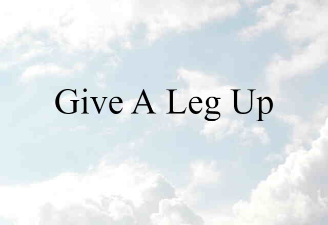 Give A Leg Up (noun) Definition, Meaning & Examples