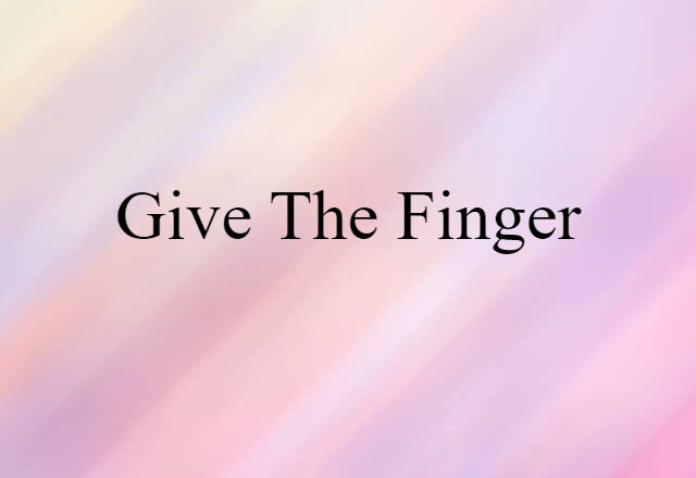 Give The Finger (noun) Definition, Meaning & Examples