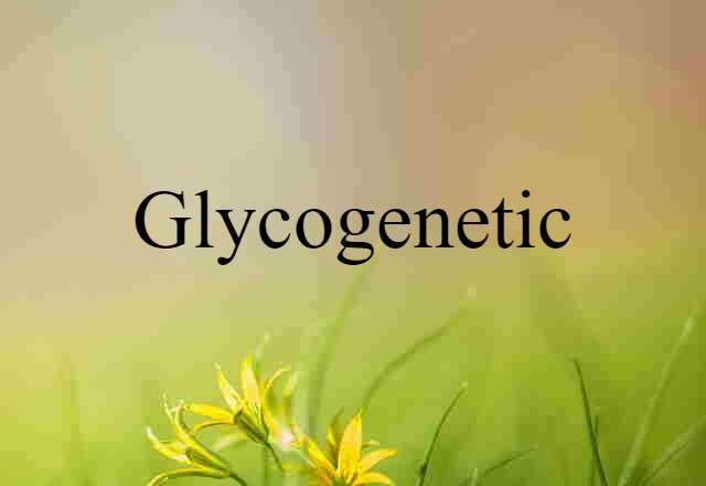 Glycogenetic (noun) Definition, Meaning & Examples