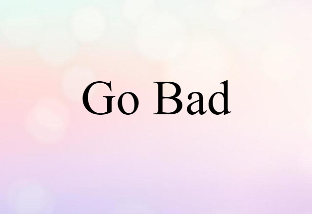 Go Bad (noun) Definition, Meaning & Examples