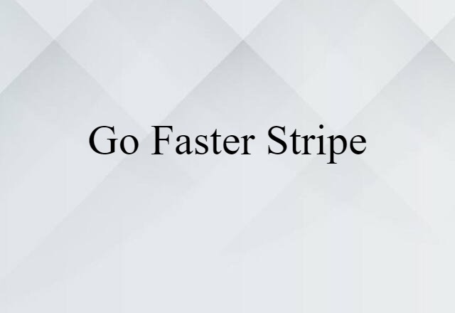 Go-faster Stripe (noun) Definition, Meaning & Examples