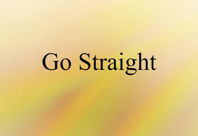 Go Straight (noun) Definition, Meaning & Examples