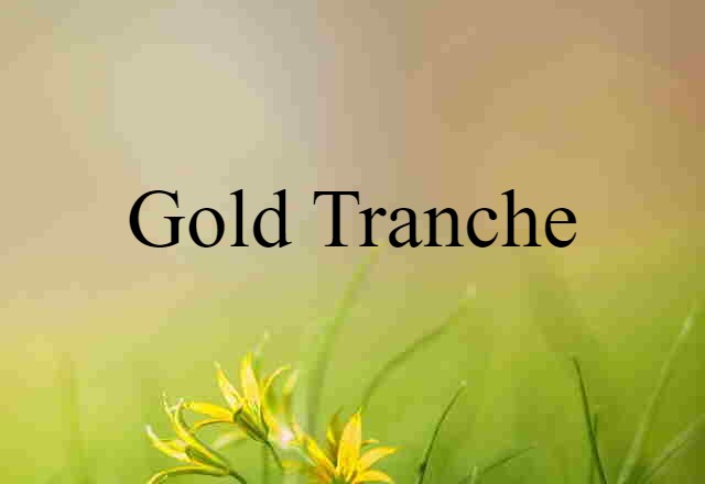 Gold Tranche (noun) Definition, Meaning & Examples