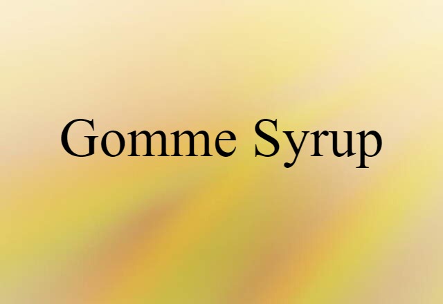 gomme syrup