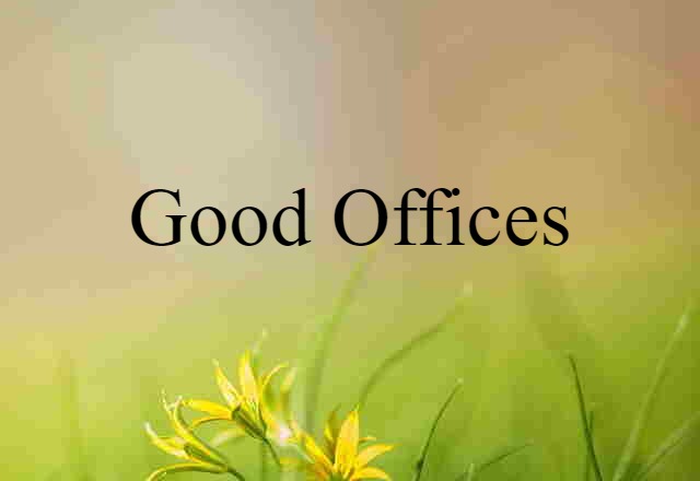 Good Offices (noun) Definition, Meaning & Examples