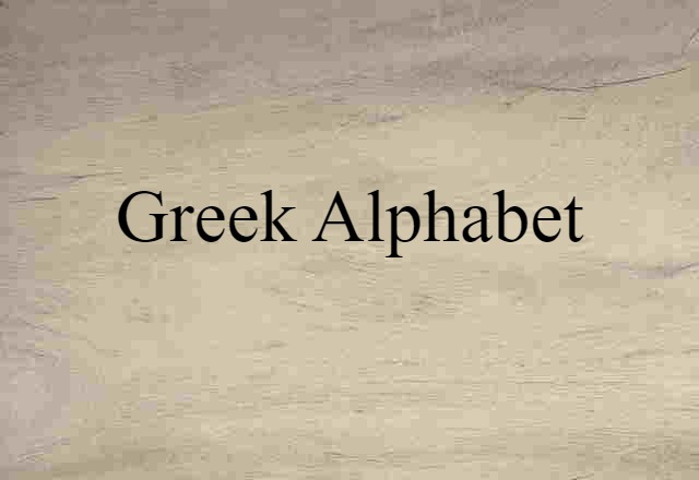 Greek alphabet