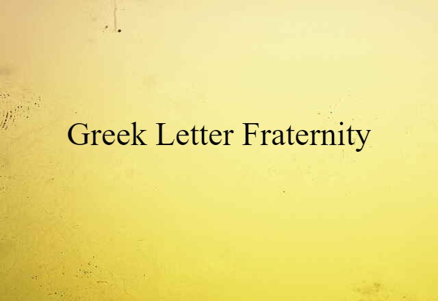 Greek-letter fraternity