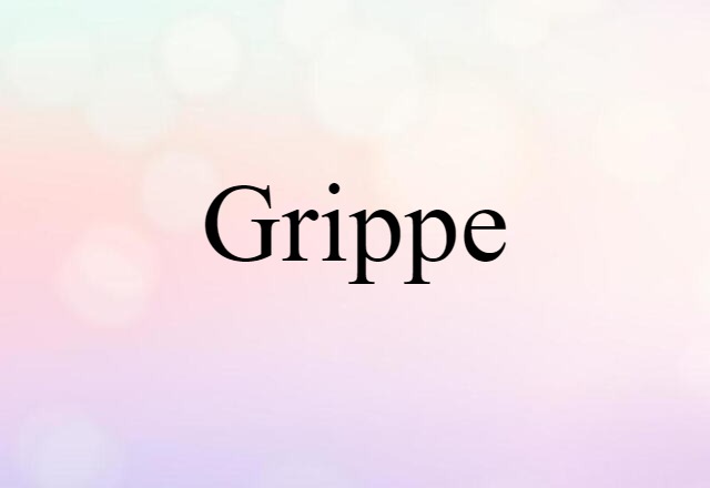 Grippe (noun) Definition, Meaning & Examples