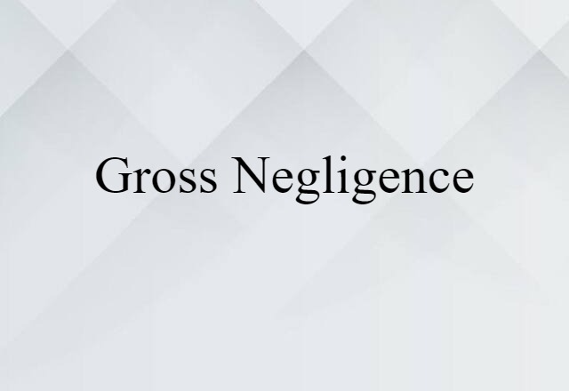 Gross Negligence (noun) Definition, Meaning & Examples