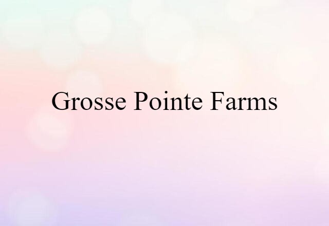 Grosse Pointe Farms (noun) Definition, Meaning & Examples