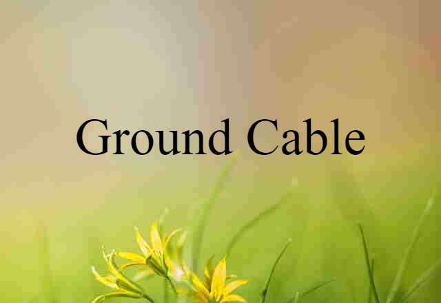 Ground Cable (noun) Definition, Meaning & Examples