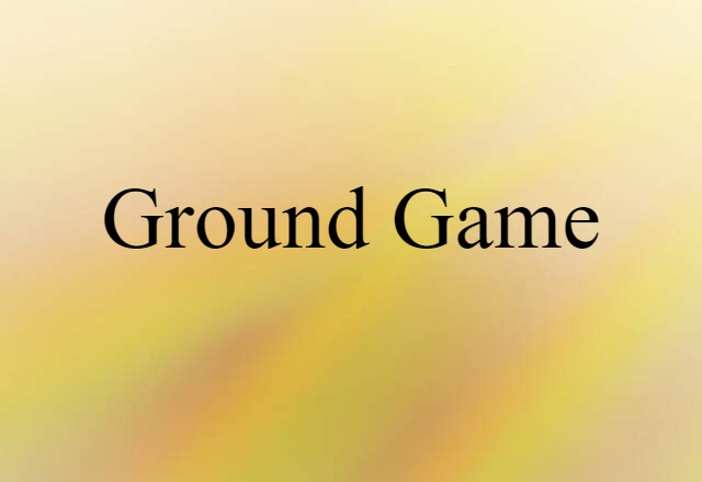 Ground Game (noun) Definition, Meaning & Examples