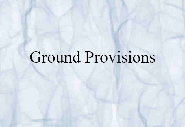 Ground Provisions (noun) Definition, Meaning & Examples