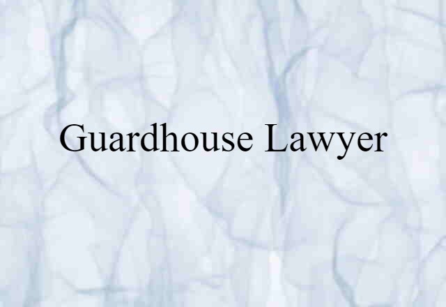 Guardhouse Lawyer (noun) Definition, Meaning & Examples