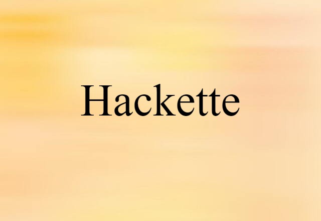 Hackette (noun) Definition, Meaning & Examples