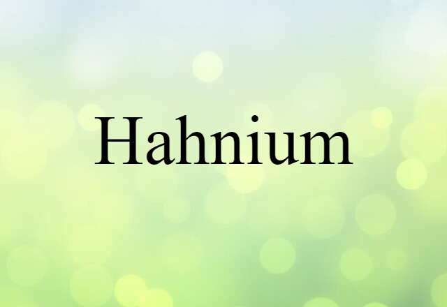 hahnium