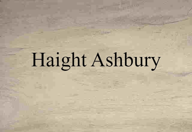 Haight Ashbury (noun) Definition, Meaning & Examples