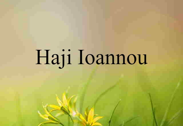 Haji-Ioannou