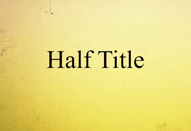 half title