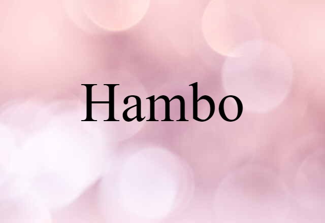 Hambo (noun) Definition, Meaning & Examples