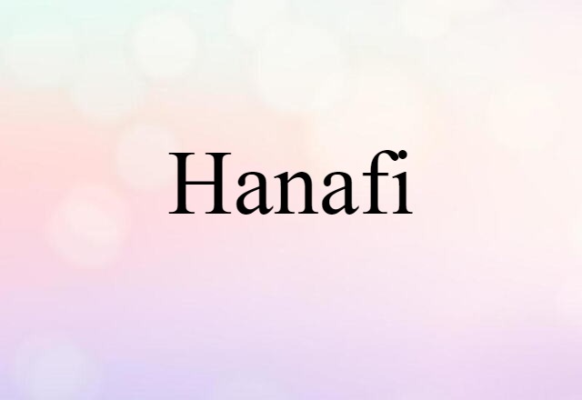 Hanafi (noun) Definition, Meaning & Examples