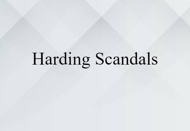 Harding scandals