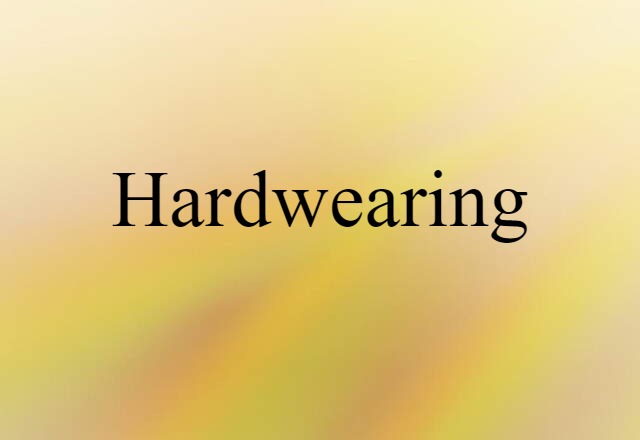 Hardwearing (noun) Definition, Meaning & Examples