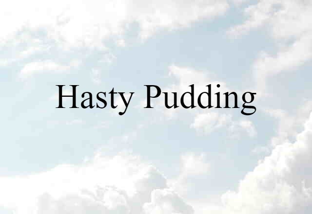 Hasty Pudding (noun) Definition, Meaning & Examples