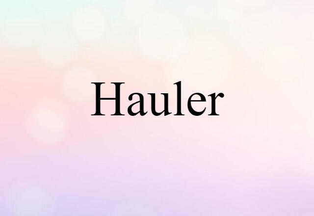 Hauler (noun) Definition, Meaning & Examples