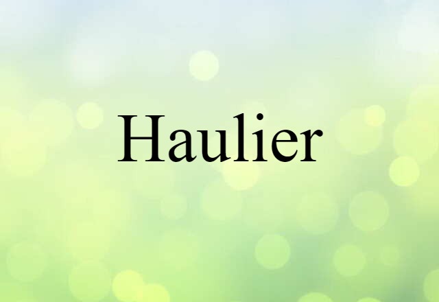 Haulier (noun) Definition, Meaning & Examples