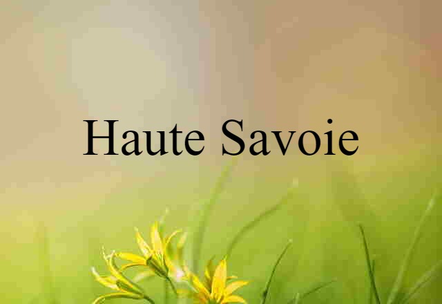 Haute-Savoie (noun) Definition, Meaning & Examples