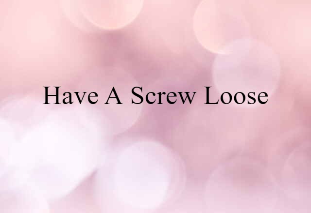 Have A Screw Loose (noun) Definition, Meaning & Examples