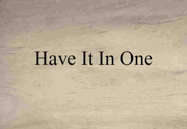 Have It In One (noun) Definition, Meaning & Examples