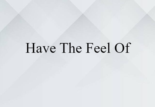 Have The Feel Of (noun) Definition, Meaning & Examples