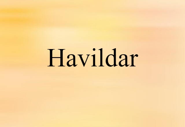 Havildar (noun) Definition, Meaning & Examples