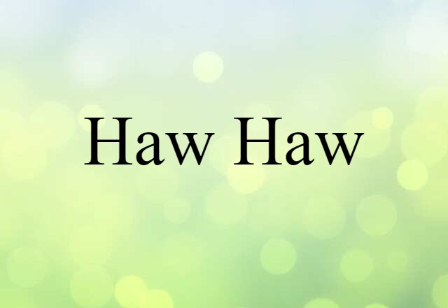 Haw-haw (noun) Definition, Meaning & Examples