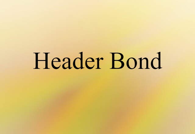 Header Bond (noun) Definition, Meaning & Examples