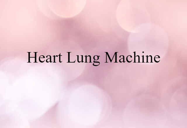 Heart-lung Machine (noun) Definition, Meaning & Examples