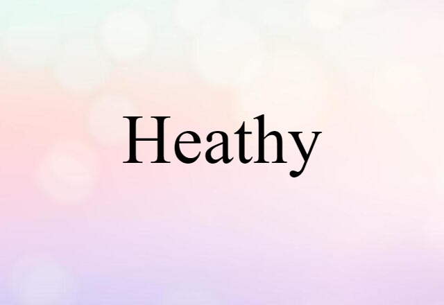 Heathy (noun) Definition, Meaning & Examples