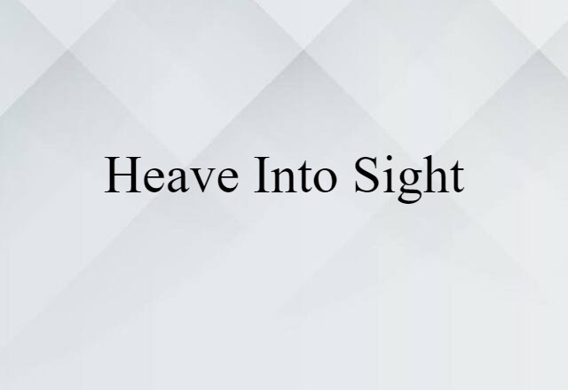 Heave Into Sight (noun) Definition, Meaning & Examples