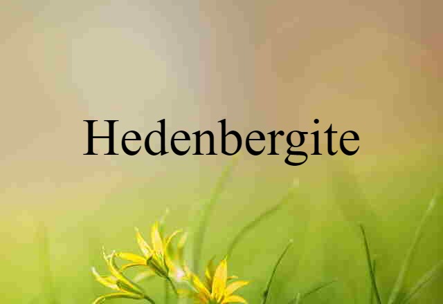 Hedenbergite (noun) Definition, Meaning & Examples