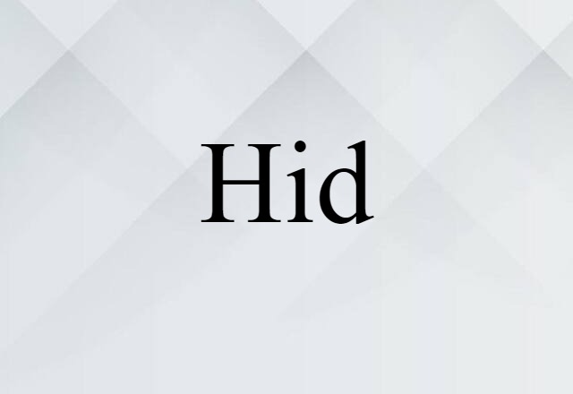 Hid (noun) Definition, Meaning & Examples