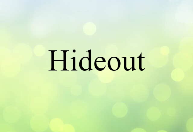 Hideout (noun) Definition, Meaning & Examples