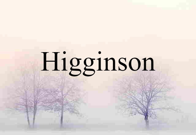 Higginson (noun) Definition, Meaning & Examples