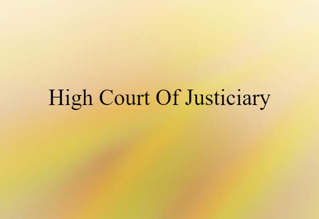 High Court of Justiciary