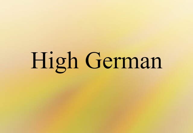 High German