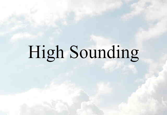 High-sounding (noun) Definition, Meaning & Examples