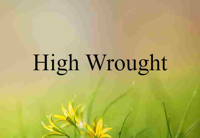 High-wrought (noun) Definition, Meaning & Examples