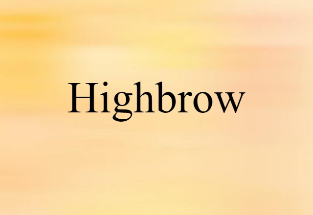 Highbrow (noun) Definition, Meaning & Examples